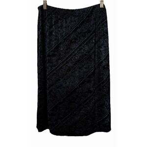 Kathy Ireland Essentials Burnout Skirt Sz L Black Stretch Whimsygoth Y2K USA